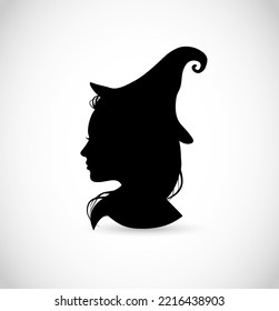 Hermosa cabeza de bruja atractiva con ilustración de ese vector