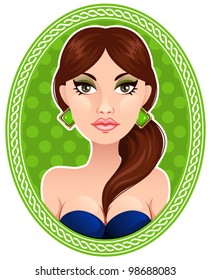Beautiful auburn girl cameo