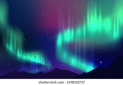 Beautiful Aurora Nothern Light Night Sky Background