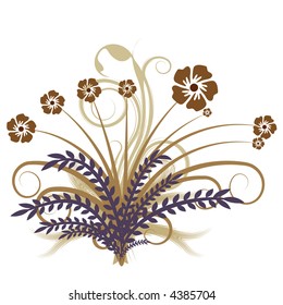 beautiful autumn abstract vector floral design