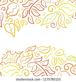 Beautiful autumn background of leaves. Vector illustration