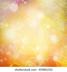 Beautiful autumn background with sun. EPS 10 vector file included