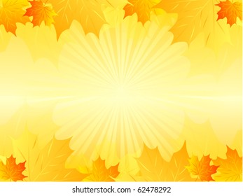 Beautiful autumn background with sunny rays