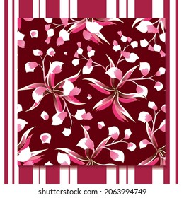 beautiful autumn background vector with colorful tropical floral seamless pattern plants leaves. fashionable fabric texture. abstract floral background decorative. summer