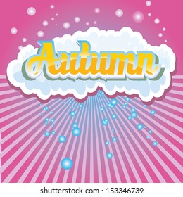 beautiful autumn background . vector autumn label. autumn icon with sun and clouds.
