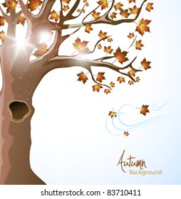 Beautiful autumn background.Vector illustration.