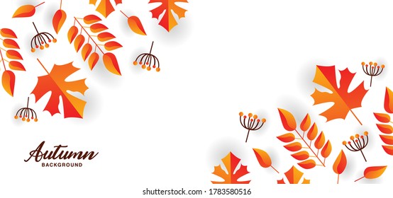 Beautiful autumn design background template illustration vector