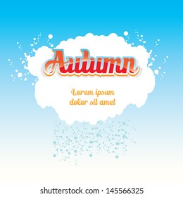 beautiful autumn illustrations . vector autumn label. autumn icon with sun and clouds.