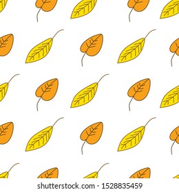 Beautiful autumn inspired seamless pattern background of falling leaves.  Perfect for web , fashion ,stationary and home decor projects. 
