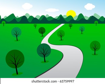 Beautiful autumn landscape. Vector illustration