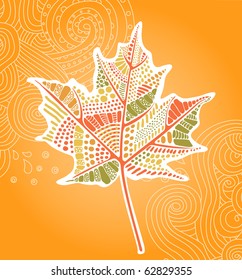 beautiful autumn leaf card