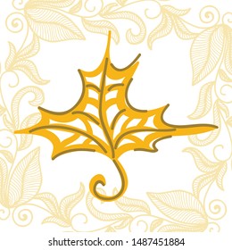 Beautiful autumn leaf. Vector illustration