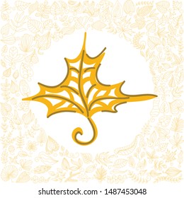 Beautiful autumn leaf. Vector illustration