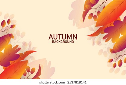 Hermosas hojas de otoño decorativo marco de borde Plantilla de Vector