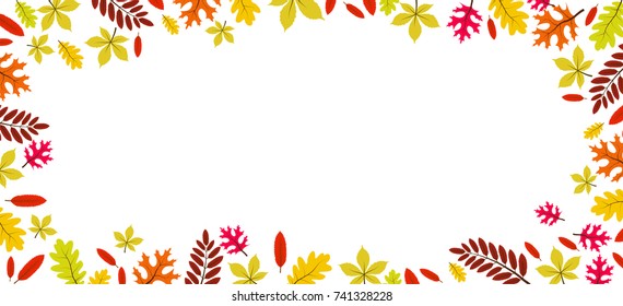 Beautiful autumn leaves frame with copy space vector
