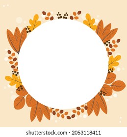 Beautiful autumn leaves frame simple illustration