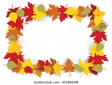 
Beautiful autumn leaves frame with yellow and red leaves. Place for your image or text. Vector available.
