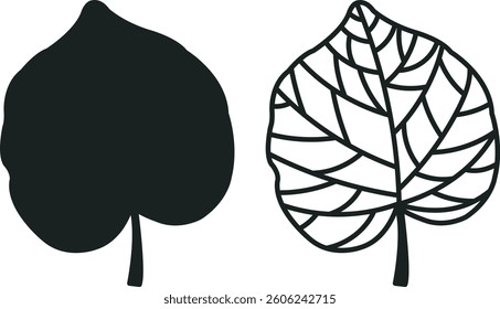 Beautiful Autumn Leaves Outline Foliage Forest Autumn Decoration
