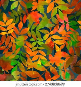 Beautiful autumn leaves. Seamless vector pattern. Design for fabric, wallpaper.