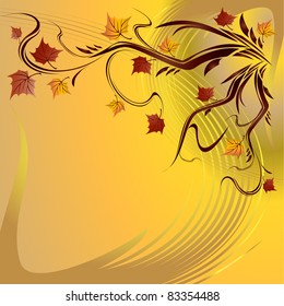 Beautiful autumn maple leaves vector background