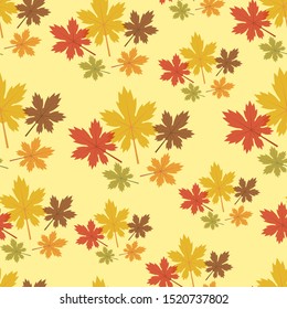 Beautiful Autumn Pattern Seamless with Light Background. Unique Pattern Seamless Vector Design. Vector Icon. Vector Illustration. Vector Editable