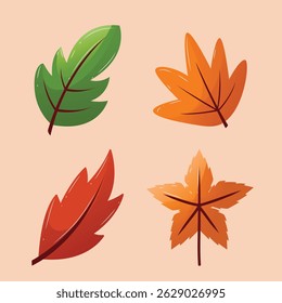 beautiful autumn summer leaves illustration