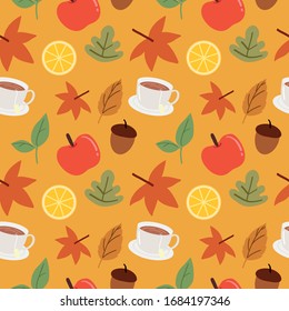 beautiful autumn theme vector pattern