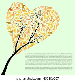 Beautiful autumn tree heart shape for your design