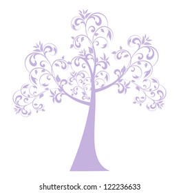 Beautiful autumn tree isolated on white background