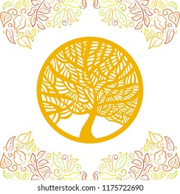 Beautiful autumn tree. Vector illustration