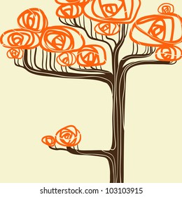 Beautiful autumn tree for your design. Vector illustration.