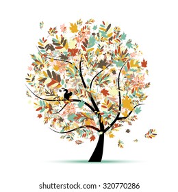 Beautiful autumn tree for your design. Vector illustration