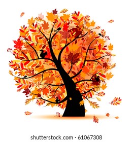 Beautiful autumn tree for your design