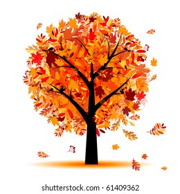 Beautiful autumn tree for your design