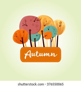 Beautiful autumn trees banner