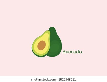 Hermosa ilustración vectorial aguacate, aislada.