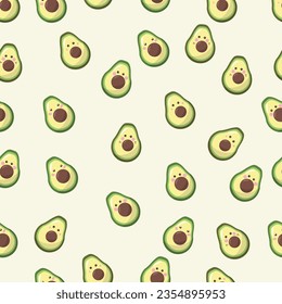 Beautiful avocado vector seamless pattern design for decoration, wallpaper, wrapping paper, fabric, background and etc.