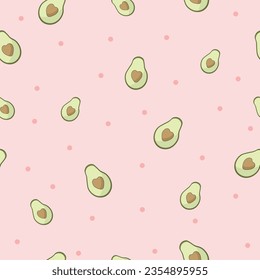 Beautiful avocado vector seamless pattern design for decoration, wallpaper, wrapping paper, fabric, background and etc.