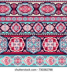 Beautiful Aztec tribal seamless pattern. Vector Henna tattoo style. Can be used for textile, greeting business card background, coloring book, phone case print