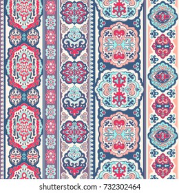 Beautiful Aztec tribal seamless pattern. Vector Henna tattoo style. Can be used for textile, greeting business card background, coloring book, phone case print