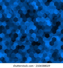Beautiful azure blue abstract pattern. Geometric backdrop. Sapphire gem polygonal crystal texture. Vector colored hexagonal glass concept for business cards, web design or decoration