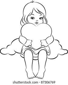Beautiful baby angel. Vector