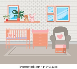 beautiful baby bed room scene