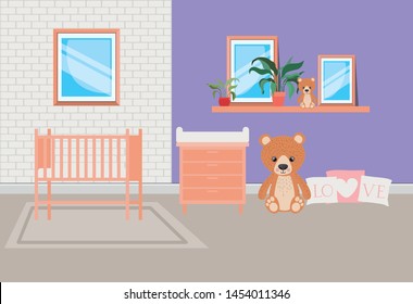 beautiful baby bed room scene