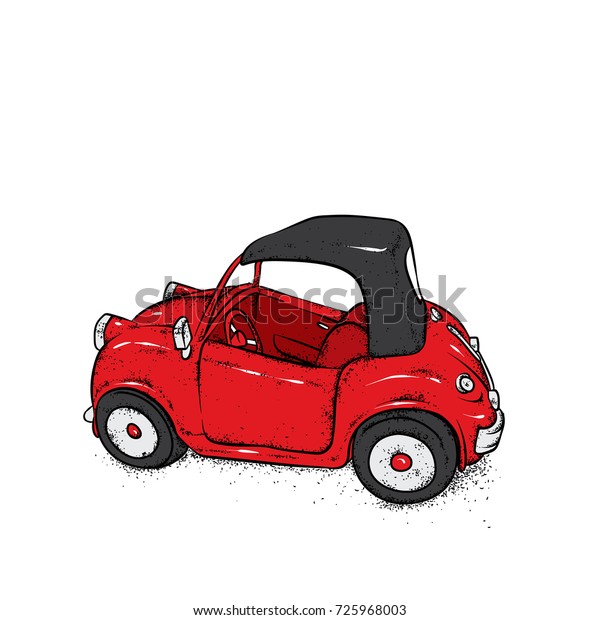 Beautiful baby car. Vector\
illustration. Nice car. Vintage car. Picture for postcard or\
poster, print.
