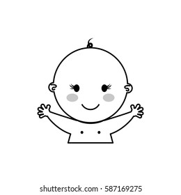 Beautiful baby cartoon icon vector illustration graphic design
