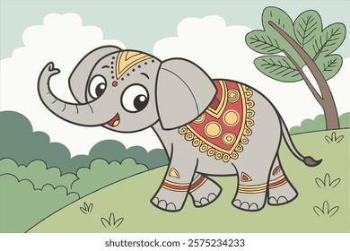 A beautiful baby elephant design.