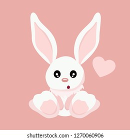 Beautiful baby rabbit valentines card