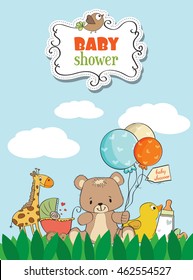 Beautiful baby shower card with toys