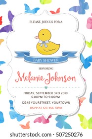 beautiful baby shower template, vector illustration